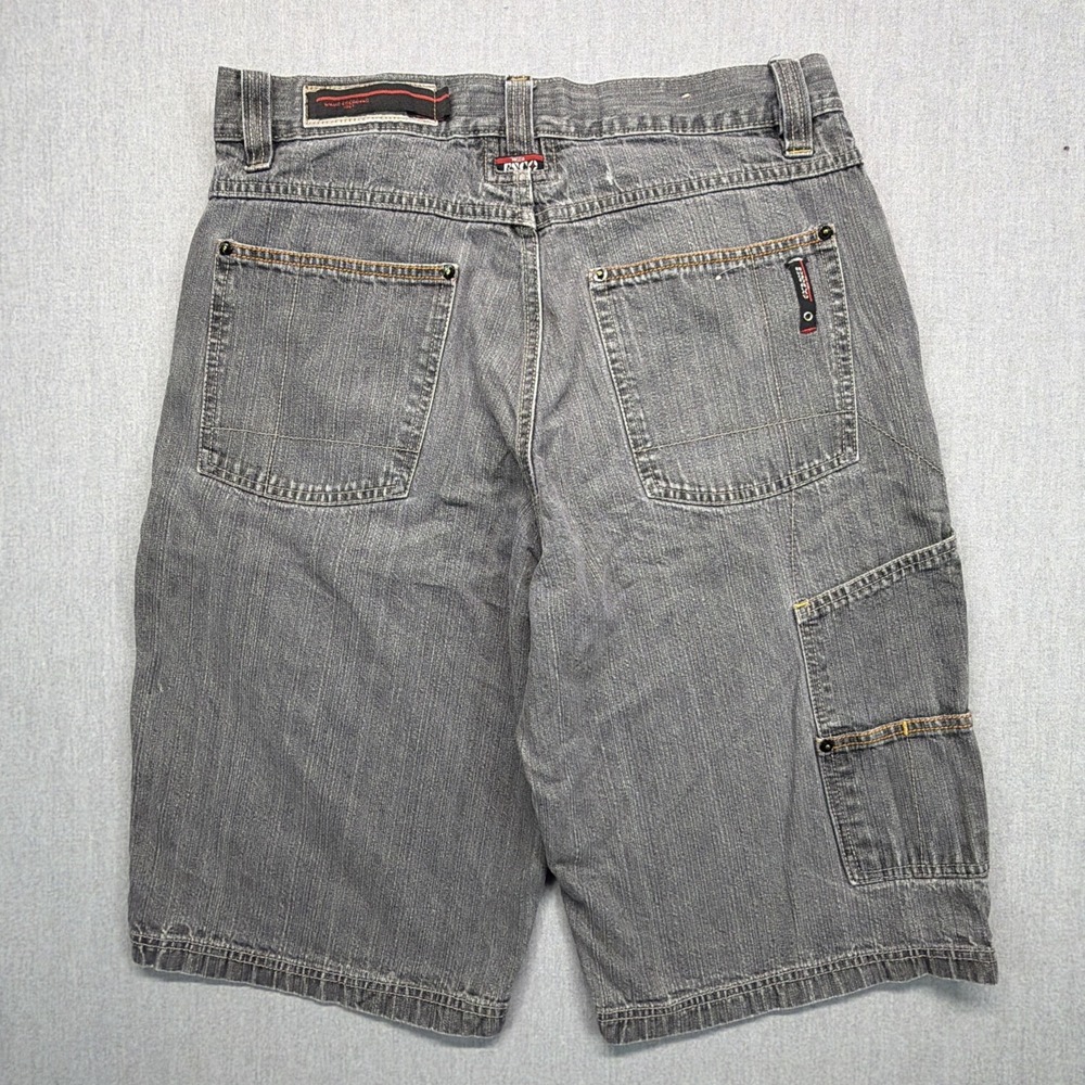 Vintage Willie Esco‎ Jean Shorts Mens 32 Black Denim Skater Hip Hop Urban Baggy